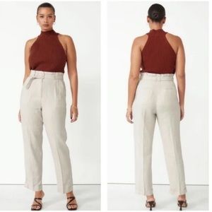 & Other Stories Linen Belted Pants